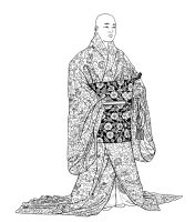 A coloring page of japanese clothing